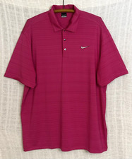 Nike TW Tiger Woods Collection Men's Size XL Pink Short Sleeve Polo Golf Shirt