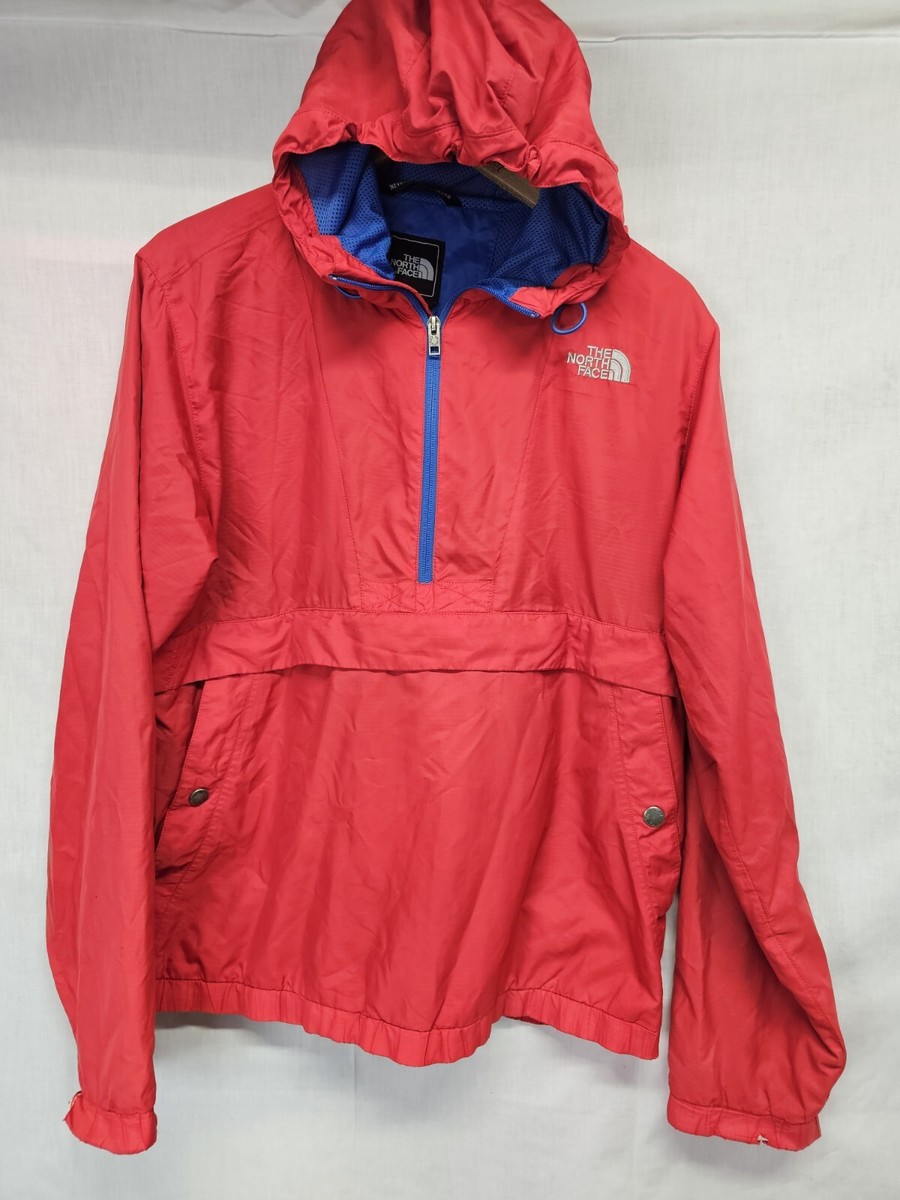 North Face Jacket Size M Red Pullover Windbreaker Hooded Long 
