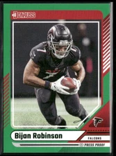 BIJAN ROBINSON PANINI 2024 DONRUSS GREEN PRESS PROOF #162 FALCONS