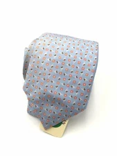 $230 E.Marinella Italy Men's Blue Silk Medallion Flower Tie Neck-Tie Size 58 x 3