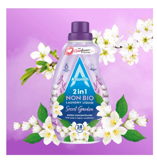 Non Bio 2 in 1 Laundry Liquid & Fabric Conditioner Secret Garden Astonish 840ml - Picture 2 of 7