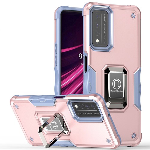For T-Mobile Revvl V Plus Metal Ring Kickstand Case Dual Layer Shockproof Cover - Picture 41 of 44