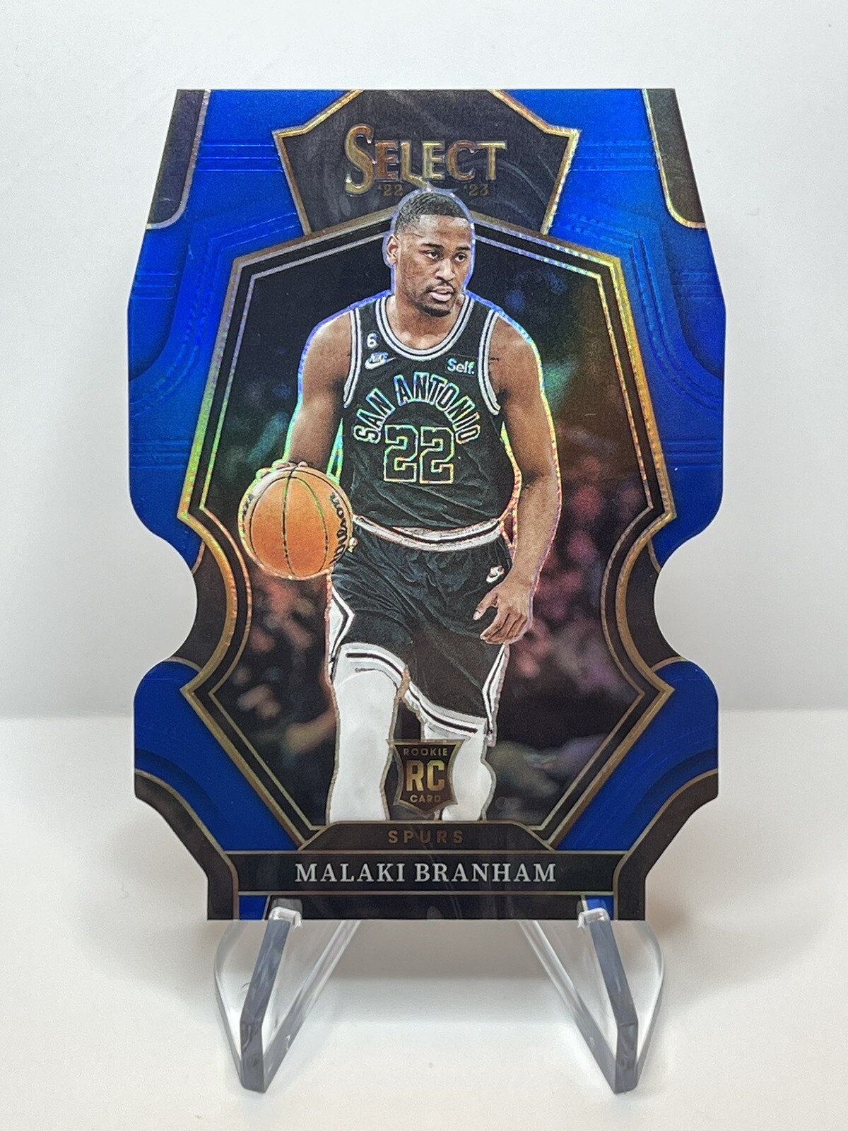 2022-23 Panini Select Premier Blue Prizm Die Cut 185/249 Malaki Branham #171 RC