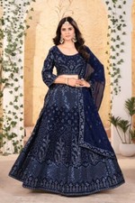 New Presenting Navy Blue Georgette Lehenga Choli With Dupatta For Women  Girls