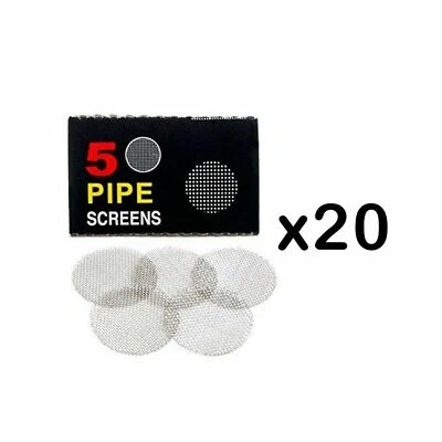 100 x Metal Pipe Screens Smoking Screen Filters Premium Gauze Standard Size 5x20