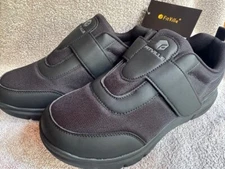 Fitville Mens Marca Black Knit Orthopedic Diabetic Walking Shoes 10 EW Wide NWT