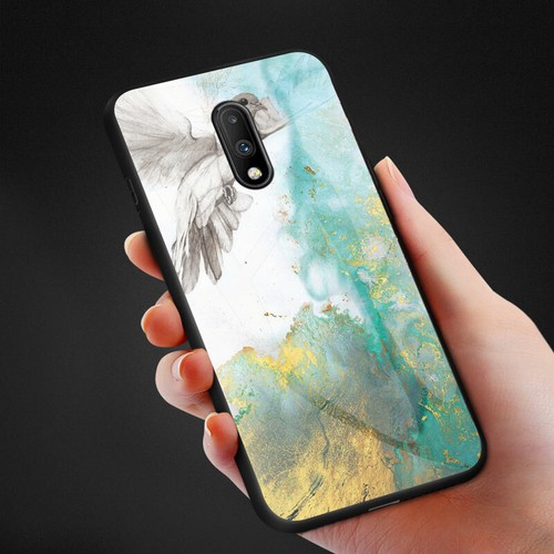 For OnePlus N200 9 8 7 Pro 7 6 5T Marble Tempered Glass Hybrid Hard Back Case - Picture 9 of 18