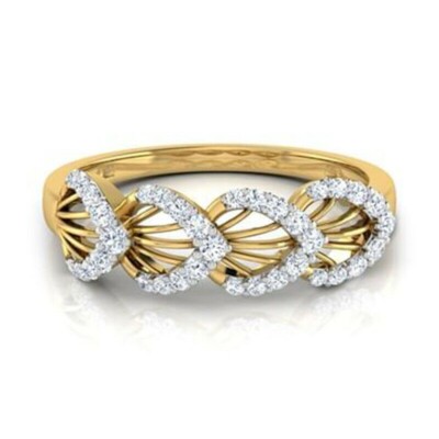 0,50 kt Rundschliff Lab Create Diamant Verlobungsring Ehering 14 K Gelbgold über