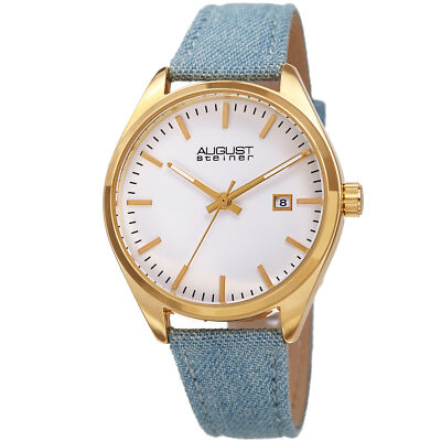 Women\'s August Steiner Leather Strap Watch August Steiner Ladies Classic Pine Green Leather Strap Watch  main image 2