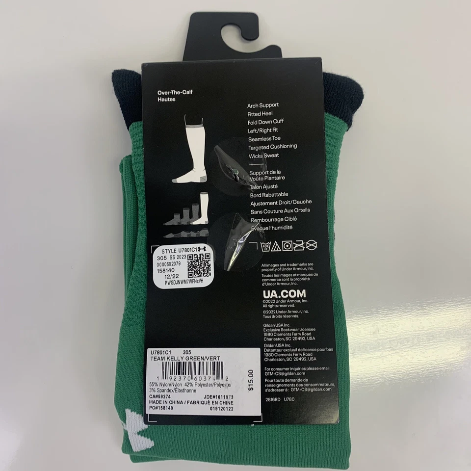 Calcetines de fútbol Under Armour Youth UA acolchados sobre la pantorrilla OTC 13.5K-4.5Y Foto 2 de 4