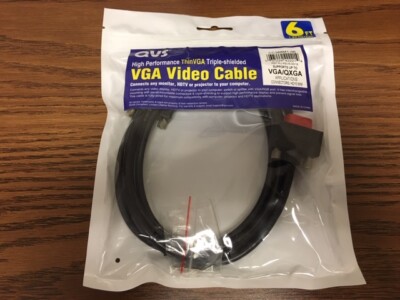 QVS CC388M1-06 NEW-Sealed 6ft High Performance Thin VGA/QXGA Cable HD15 M/M 