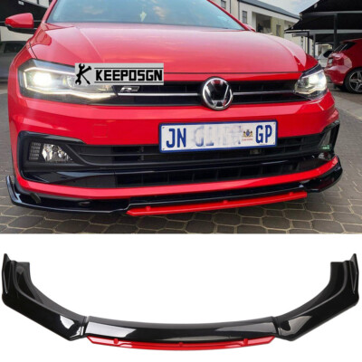 For VW Polo 8 GTI TSI R-Line Golf MK6 MK7 Front Bumper Red Lip