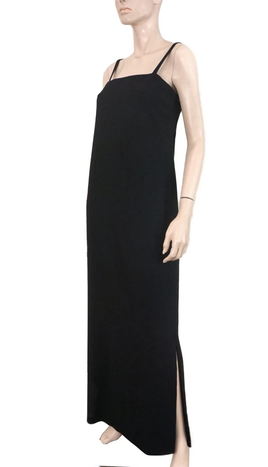 Maxi Vestido DE COLECCIÓN Nuevo BILL BLASS x Amen Wardy Talla 10 Negro Sin Mangas Crepé Foto 2 de 4