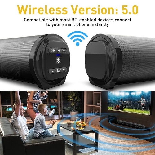 23'' Wired Wireless Bluetooth 5.0 TV Soundbar Subwoofer Theater Surround Speaker - Picture 5 of 11