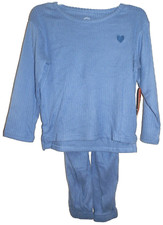 New Girls XS 4-5 Hacci Rib 2 piece Set Blue Shirt Pants Wonder Nation