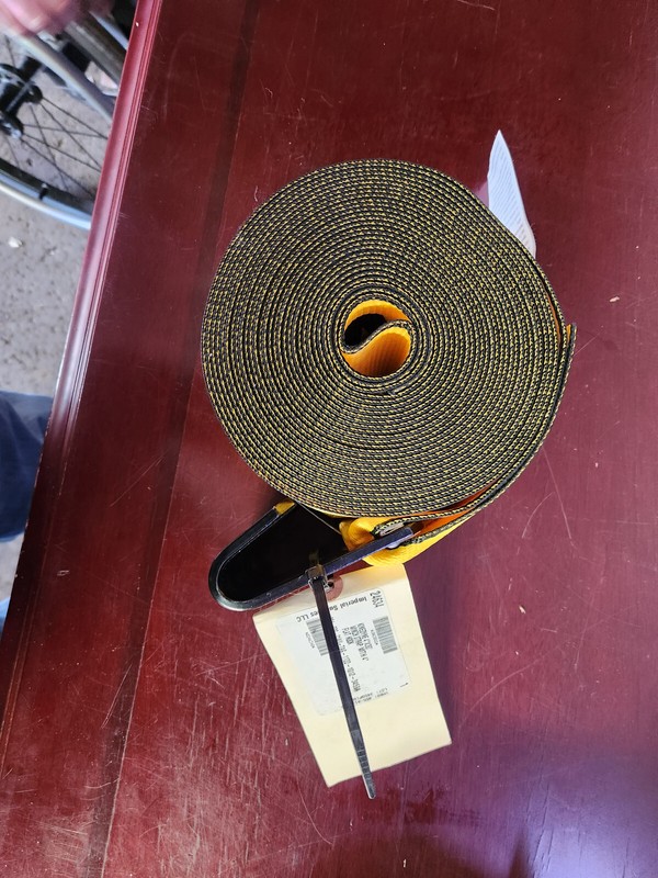 Winch Strap: 30 ft Cargo Tie Down Lg, 4 in Cargo Tie Down Wd, 5,400 lb Working