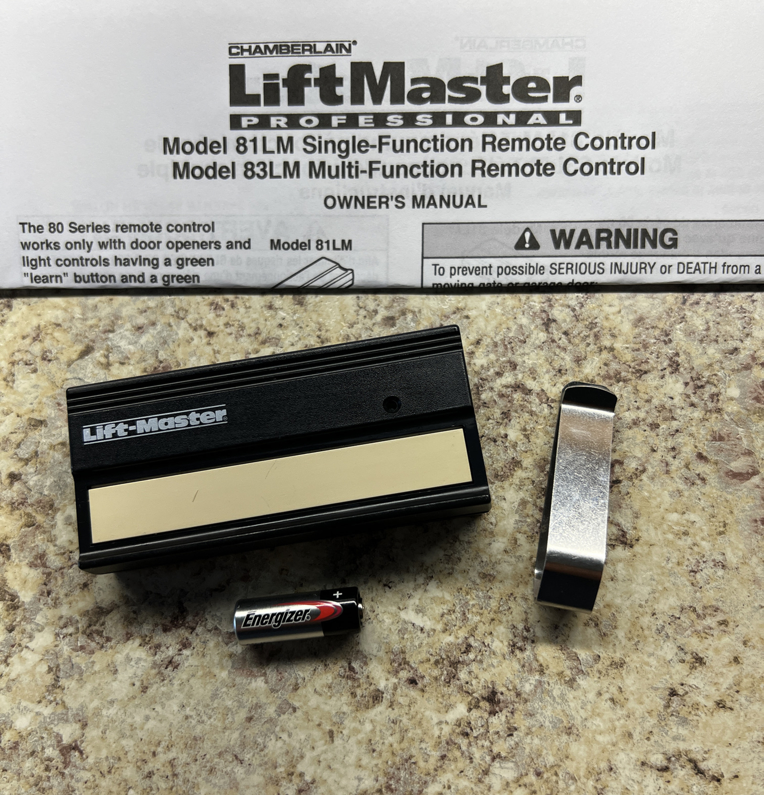 OEM LiftMaster 81LM 1Button garage door remote control 390MHz HBW0710