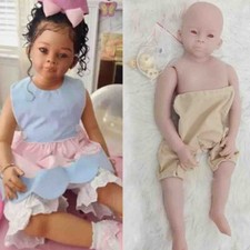 30" Reborn Baby Doll Unpainted Kit DIY Part Toddler Girl With Cloth Body Eye Toy