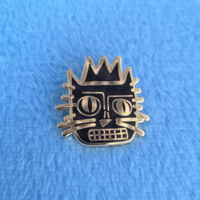 Jean-Michel Basquiat Crown Cat Graffiti Art 1.25'' Lapel Enamel Pin @ US SELLER