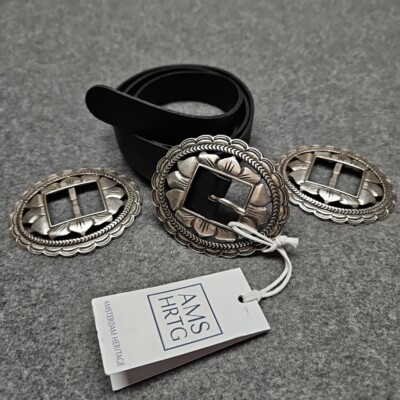 Amsterdam Heritage Leather Belt Womens Size S 80 Floral  display picture 2