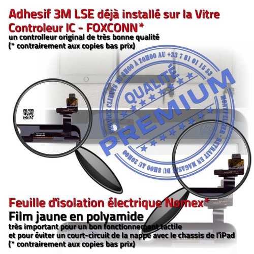 PACK Vitre Tactile iPad MINI A1601 Noir Écran Verre PREMIUM Assemblé Outils IC - Photo 5/9