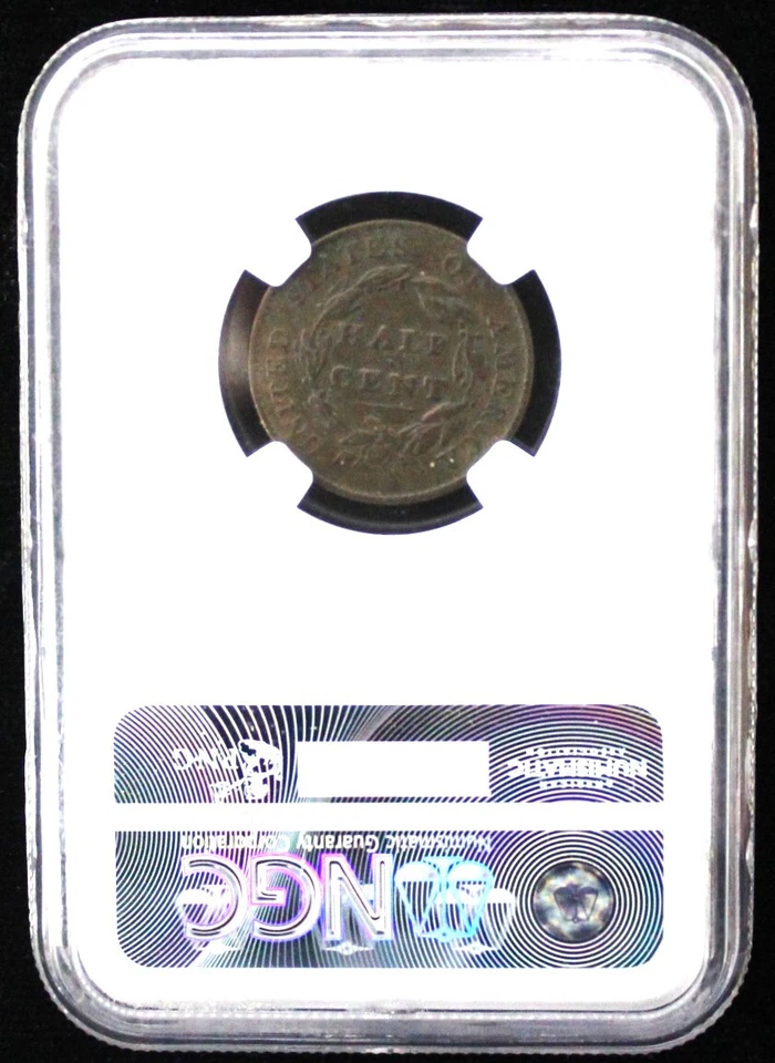 1825 1/2C US COIN - NGC VF 30 BN - Image 2 of 2