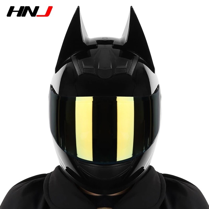 Cool Motorcycle Helmet Full Face Casco Moto Double Visor Black