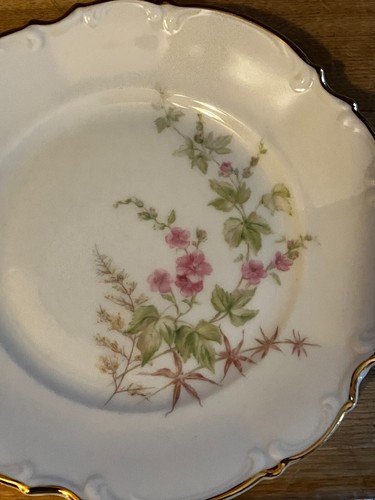 Hutschenreuther Selb China Bavaria Gold Rim Floral 12 Small Dessert Plates - Picture 3 of 13