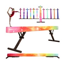 defulion 8 Ft Gymnastic Balance Beam with Adjustable Height From7 inch to 22 ...