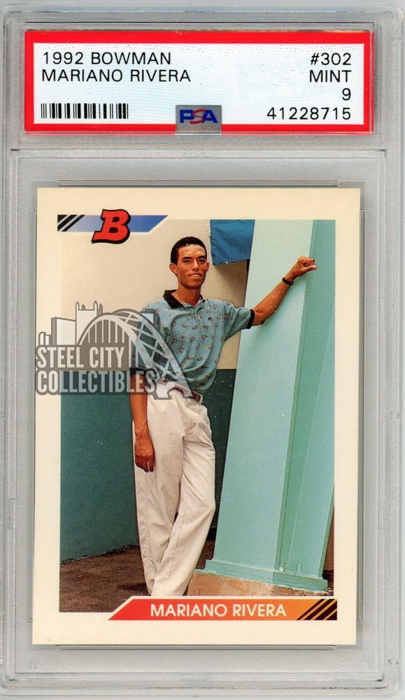 Mariano Rivera 1992 Bowman Rookie Card #302 PSA 9 (New Label)