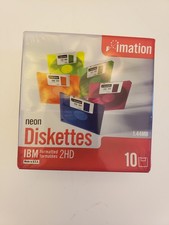 Retro Imation Neon Diskettes IBM formatted 2HD 1.44 MB