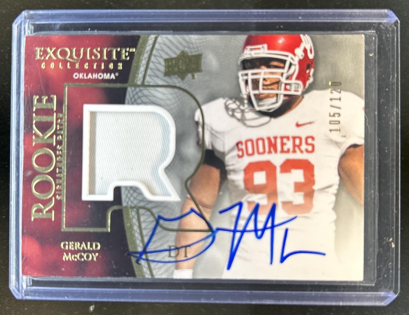 Gerald McCoy UD Exquisite Collection #119 Jersey Autograph