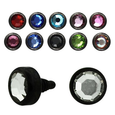 Dermal Anker Aufsatz Schwarz 5 mm mit Zirkonia Kristall Anchor Head 1,2 mm