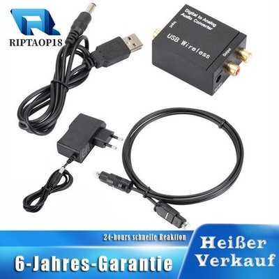 Digital Analog Audio Converter Fiber Optical Cable USB Netzteil 5V/DC Kabel DE