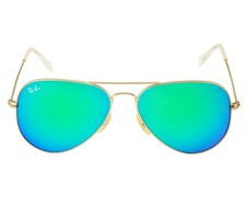 Ray-Ban Sunglasses RB3025 Aviator Flash Gold Frame Green Flash Lens 58mm Unisex