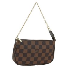 LOUIS VUITTON Damier Ebene Mini Pochette Accessoires Pouch N58009 Auth 171831V