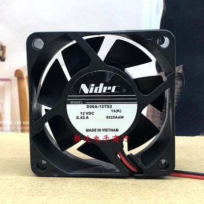   D06A-12TS2 DC12v 0.43A 6025 6cm 2-Wire Cooling Fan #zc