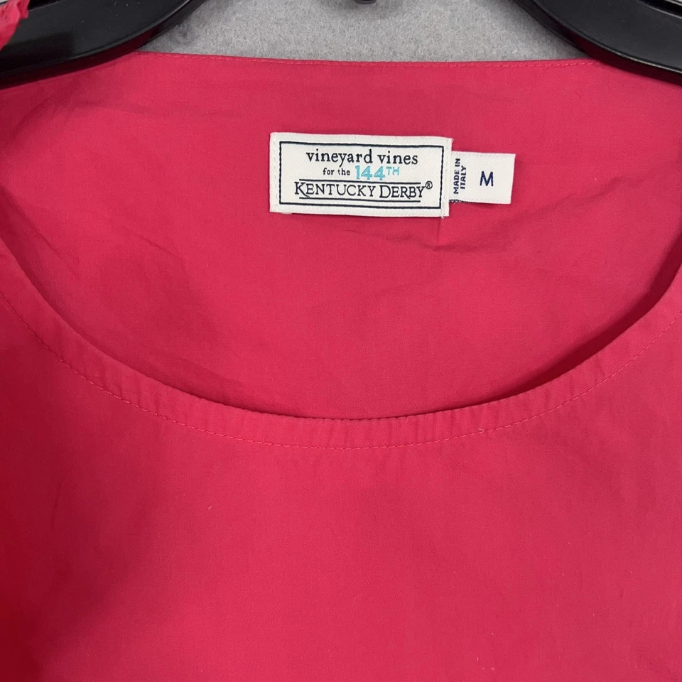 Vestido Vineyard Vines Mujer Medio Rosa Volantes Cambio Kentucky Derby Femenino Preppy Foto 4 de 4