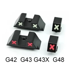 XXX Glow in the Dark Night Sights Front Rear Set Metal For Glock 42 &43, 43X,48
