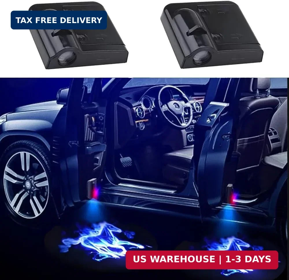 2PCS Car Door Light Projector, Universal LED Welcome Shadow Lights