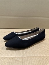 Dream Pairs Pointy Toe Suede Flats In Black - Size UK 7/EU 40.5 - New