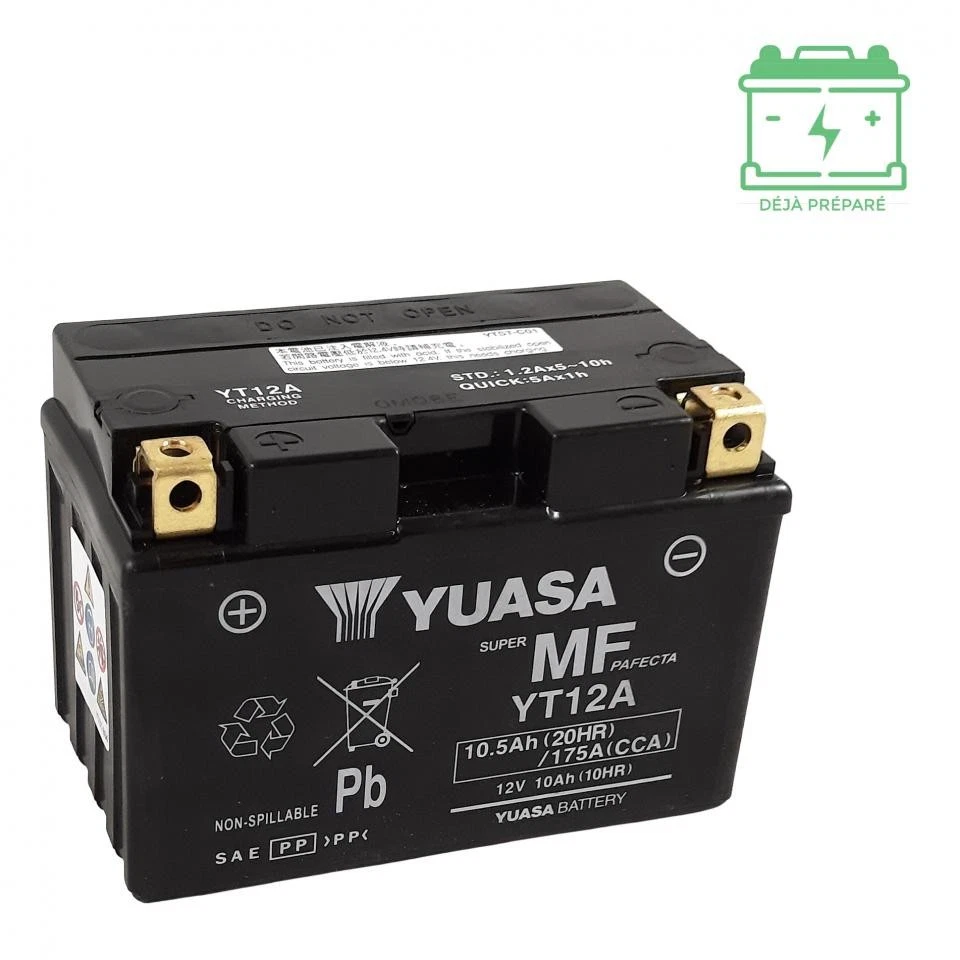 Batterie SLA Yuasa pour Moto Kawasaki 900 VN Vulcan 2006 à 2013 YT12A-BS / YT12A - Photo 4/4