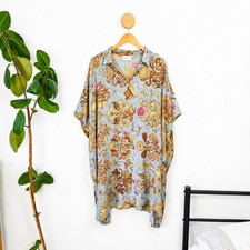 One Hundred Stars ONE SIZE Tudor Rose Grey Shift Dress Kaftan