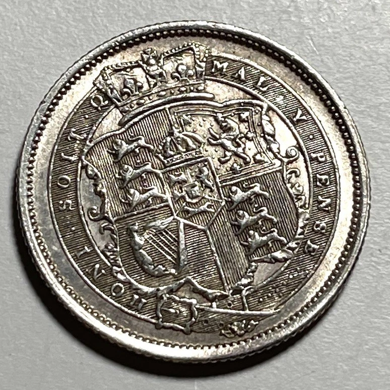 1819 Great Britain One Shilling George III AU Details World Coin Silver .925 - Image 2 of 4