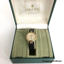 GUCCI watch wristwatch quartz battery lizard leather From Japan