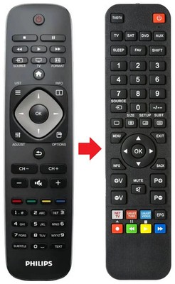 Afstandsbediening geschikt voor PHILIPS 22PFL3557 | 22PFL3557H | 24HFL2808D/12