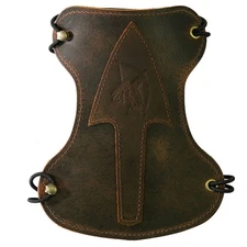 Serious Archery Brown Leather Arrowhead Armguard LB-6081-01 by Leather Barn