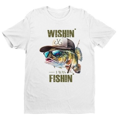 Funny Wishin' I Was Fishin Unisex T-shirt | Father's Day Fishing Gifts