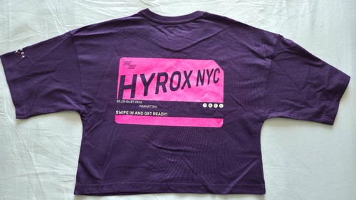 PUMA x Hyrox NYC "Pink MetroCard" Limited Edition UNWORN Purple Crop Top Size S