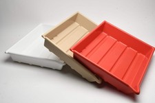Set of 3 Paterson 12x16" darkroom paper developing trays White, red, tan 